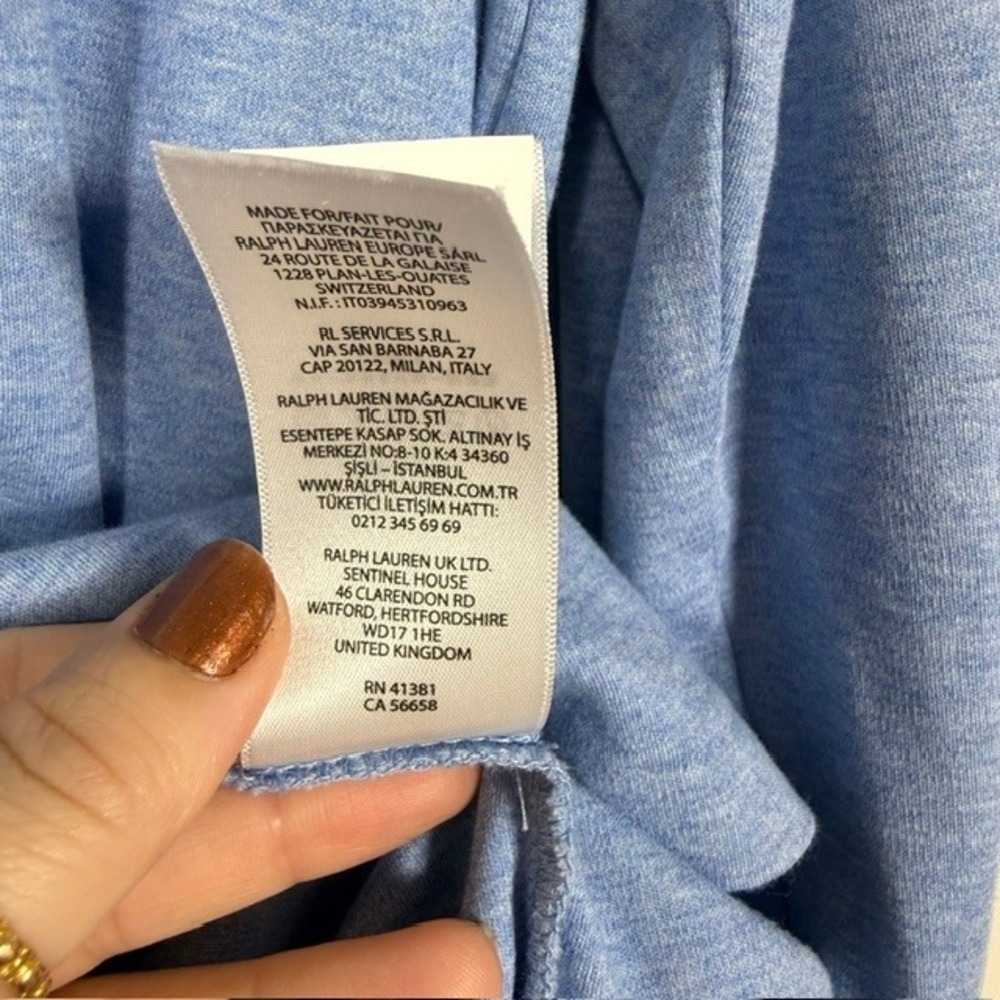 Polo Ralph Lauren Men's Blue Classic Fit Soft Cotton Long Sleeve Polo | Size XL - Picture 10 of 12